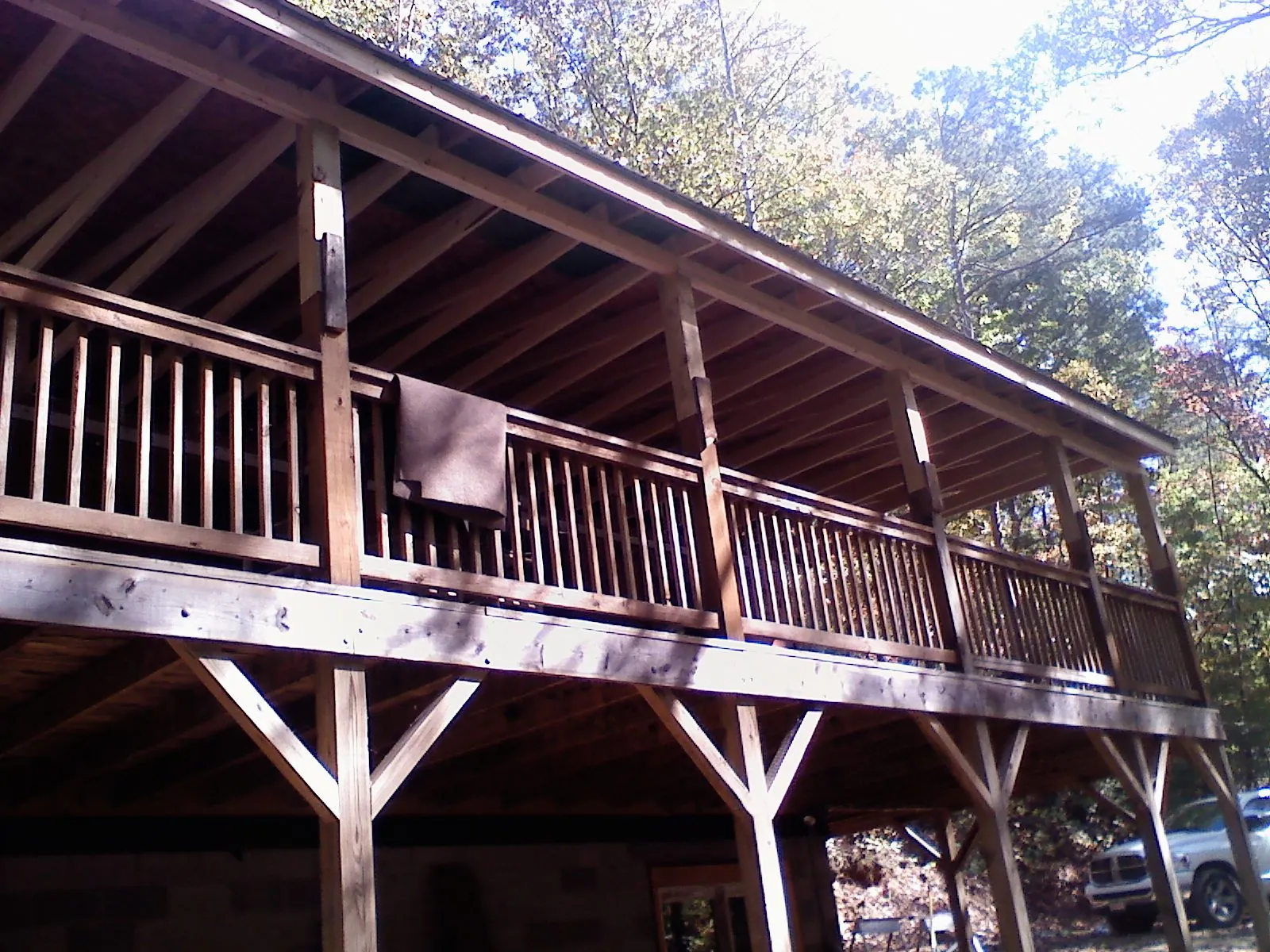 Timber framing under a new elevated porch and deck — Roof Leak Repair in Brooktondale by Roofing Brothers
